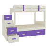 Suvina Engineered Wood Drawer Storage Bunk Bed Lavender Purple
