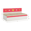 Renata Engineered Wood Box Storage Bed in Pink Colour