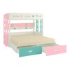 Astra Engineered Wood Box & Drawer Storage Bunk Bed English Pink Misty Turquoise