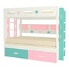 Astra Engineered Wood Box & Drawer Storage Bunk Bed English Pink Misty Turquoise