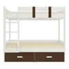 Adonica Engineered Wood Drawer Storage Bunk Bed Coffee Walnut