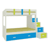 Suvina Engineered Wood Drawer Storage Bunk Bed Lime Yellow Azure Blue