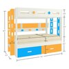 Astra Engineered Wood Box & Drawer Storage Bunk Bed Mango Yellow Azure Blue