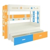 Astra Engineered Wood Box & Drawer Storage Bunk Bed Mango Yellow Azure Blue