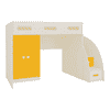 Bonita Engineered Wood Box & Drawer Storage Bunk Bed Light Wood Mango Yellow