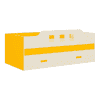 Calypso Engineered Wood Drawer Storage Bed in Yellow Colour