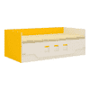 Calypso Engineered Wood Drawer Storage Bed in Yellow Colour