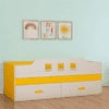 Calypso Engineered Wood Drawer Storage Bed in Yellow Colour