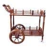 Shilpi Sheesham Wood Standard Handmade Wheel Decor Service Bar Trolley