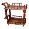 Shilpi Sheesham Wood Standard Handmade Wheel Decor Service Bar Trolley