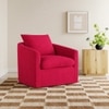 Oxford Boucle Fabric Lounge Chair in Red Colour
