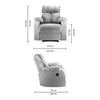 Helios Fabric One Seater Motorized Recliner in Grey Colour