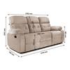 Avion Fabric Three Seater Manual Recliner in Beige Colour