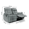 Avion Fabric Two Seater Manual Recliner in Grey Colour