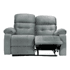 Avion Fabric Two Seater Manual Recliner in Grey Colour