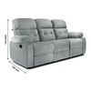 Avion Fabric Three Seater Manual Recliner in Grey Colour