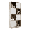 Rustic Book Case In Tean And White Color