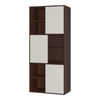 Malani Engineered Wood  Bookshelf in Ivory - Coffee Walnut Finish