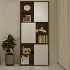 Malani Engineered Wood  Bookshelf in Ivory - Coffee Walnut Finish