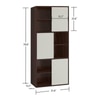 Malani Engineered Wood  Bookshelf in Ivory - Coffee Walnut Finish