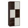 Malani Engineered Wood  Bookshelf in Ivory - Coffee Walnut Finish
