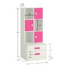 Abby Engineered Wood  Bookshelf in Barbie Pink Finish
