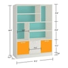 Renata Engineered Wood  Bookshelf in Misty Turquoise - Mango Yellow Finish