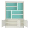 Renata Engineered Wood  Bookshelf in Misty Turquoise - Mango Yellow Finish
