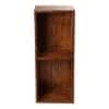 Teak Tint Two Storey Bedside and Living Room Storage