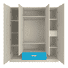 Emelia Engineered Wood 4 Door Wardrobe in Blue Colour