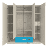 Emelia Engineered Wood 4 Door Wardrobe in Blue Colour
