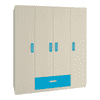 Emelia Engineered Wood 4 Door Wardrobe in Blue Colour