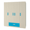 Emelia Engineered Wood 4 Door Wardrobe in Blue Colour