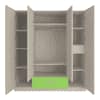 Emelia Engineered Wood 4 Door Wardrobe in Green Colour