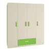 Emelia Engineered Wood 4 Door Wardrobe in Green Colour