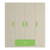 Emelia Engineered Wood 4 Door Wardrobe in Green Colour