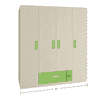 Emelia Engineered Wood 4 Door Wardrobe in Green Colour