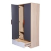 Wardrobe Graphite grey & New light walnut in walnut finish