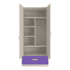 Emelia Engineered Wood Wardrobe in Purple Colour