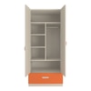 Emelia Engineered Wood Wardrobe in Orange Colour