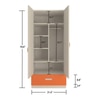 Emelia Engineered Wood Wardrobe in Orange Colour