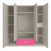 Emelia Engineered Wood 4 Door Wardrobe in Pink Colour