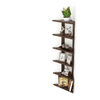 Bluewud Wudville Braine Engineered Wood Wall Mount Corner Shelf, Display Rack, (6 Tringle Shelves - Wenge)