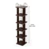 Bluewud Wudville Braine Engineered Wood Wall Mount Corner Shelf, Display Rack, (6 Square Shelves - Wenge)