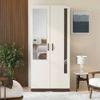 Bluewud Andrie Engineered Wood 2 Door Wardrobe with Mirror and Drawer, (Wenge & White)