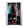 Wardrobe Frosty white and Columbian walnut