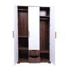 Wardrobe Frosty white and Columbian walnut