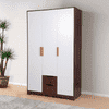 Wardrobe Frosty white and Columbian walnut