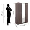 Galaxy 3 Door Wardrobe In Choco Walnut
