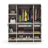 Bluewud Andrie 4 Door Wardrobe with Drawer (Wenge & Frosty)